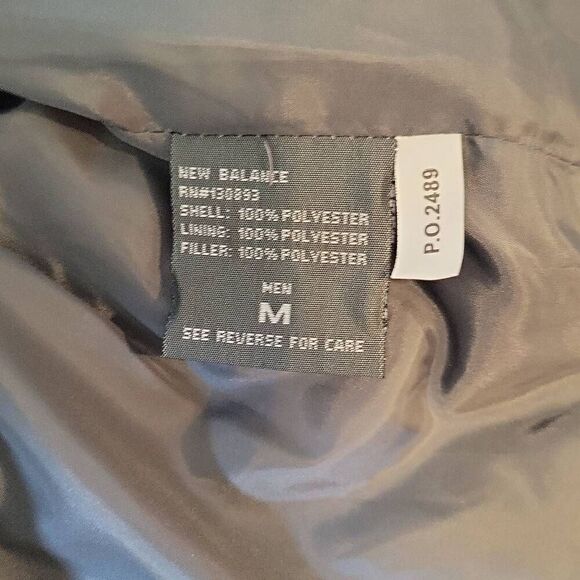 New Balance Mens Quilted Gray Puffer Vest Size M - Picture 7 of 7